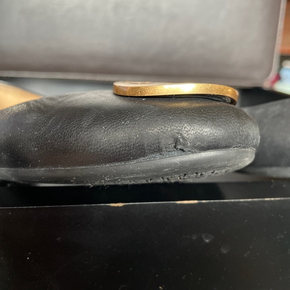 Tory Burch black leather flats size 5 - Picture 5 of 5